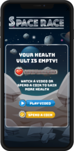 Rewarded video ad mockup