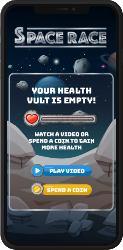 Rewarded-Game screen (1) Rewarded video ad mockup